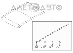 Ornamentul acoperișului stânga Kia Soul 14-19 nou original OEM