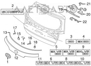 Capac portbagaj Kia Sorento 14-15 restilizat