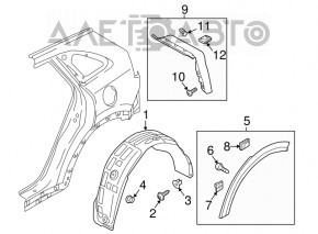 Moldura aripii din spate dreapta Kia Niro 17-22 lucios