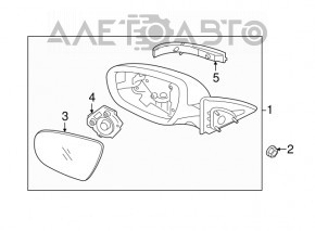 Oglindă laterală stângă Kia Optima 11-13 pre-restilizare, 6 pini, semnalizator, neagră