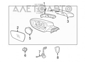 Oglindă laterală stângă Kia Forte 4d 17-18 restilizată, 5 pini, încălzire, roșie