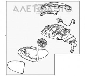 Oglindă laterală stângă Hyundai Sonata 20- BSM, cameră