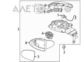 Oglindă laterală stângă Hyundai Sonata 20- BSM, cameră