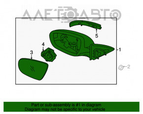 Зеркало боковое правое Kia Optima 14-15 рест BSM