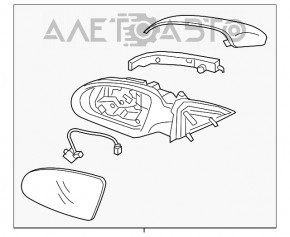 Зеркало боковое правое Kia Optima 16- BSM, поворотник