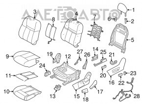 Scaunul șoferului pentru Nissan Rogue Sport 17-19, material textil gri