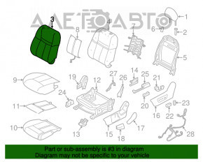 Водительское сидение Nissan Rogue Sport 17-19 тряпка чёрное подогрев