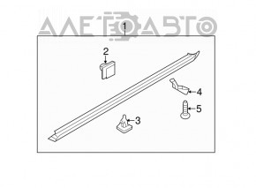 Bara dreapta Kia Sorento 10-15 negru, structura, zgarieturi