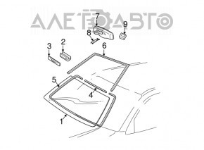 Зеркало внутрисалонное с автозатемнением Lexus RX300 RX330 RX350 RX400h 04-09 черное тип 1