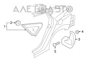 Mufa triunghiulara pentru aripa spate stanga Hyundai Elantra UD 11-16 nou original OEM