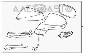 Oglindă laterală dreapta pentru Lexus NX300 NX300h 18-21, semnalizator, auto-întunecare