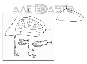 Motorul oglindă stângă laterală Toyota Highlander 14-19