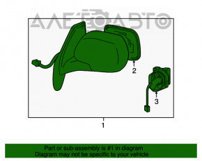 Корпус левого зеркала Lexus RX330 RX350 RX400h 04-09 черное, трещина