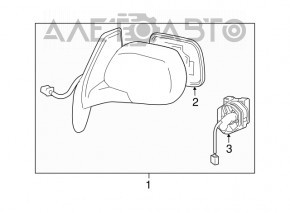 Корпус левого зеркала Lexus RX330 RX350 RX400h 04-09 черное, трещина