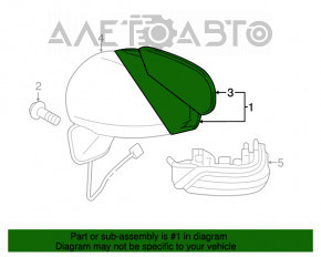 Зеркало боковое левое Toyota Prius V 15-17 7 пинов, поворотник, TW