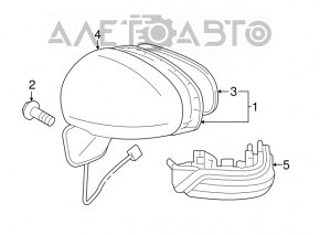 Зеркало боковое левое Toyota Prius V 15-17 7 пинов, поворотник, TW