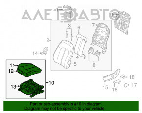 Водительское сидение Hyundai Sonata 18-19 без airbag, механич, тряпка серая