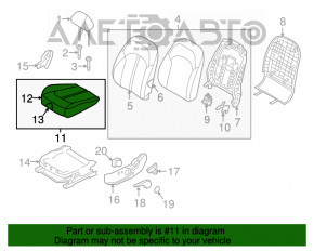 Scaunul șoferului Kia Optima 16- fără airbag, manual, material textil negru.