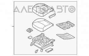 Scaunul șoferului Kia Sorento 10-15 fără airbag, material textil negru