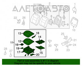 Водительское сидение Kia Sorento 10-15 без airbag, механич, тряпка черн