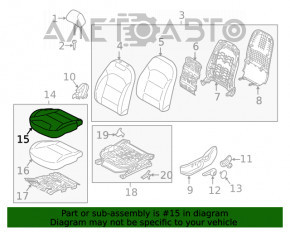 Scaunul șoferului Kia Niro 17-22 HEV, PHEV, negru combinat, electric