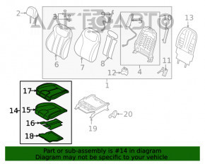 Scaun de pasager Hyundai Santa FE 19-20 fără airbag, material textil negru, cu încălzire