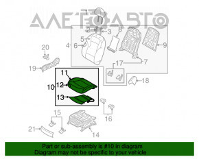 Scaun de pasager Hyundai Sonata 11-15 cu airbag, manual, piele gri, necesită curățare chimică