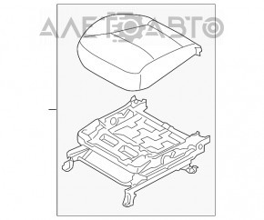 Scaun de pasager Kia Sorento 10-15 fără airbag, material textil negru