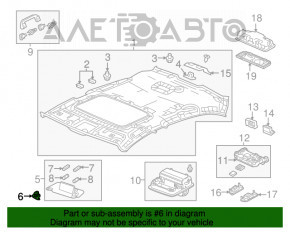 Крючок крепления пассажирского козырька Honda Civic X FC 16-21 4d серый