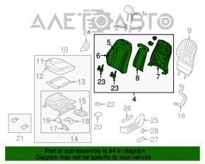 Scaun șofer Kia Optima 11-15 fără airbag, catifea gri, nevoie de curățare.