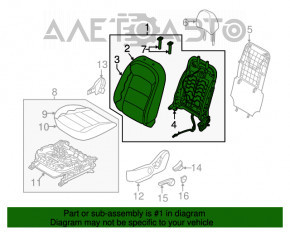 Пассажирское сидение Kia Forte 4d 17-18 без airbag, мех, тряпка, черн