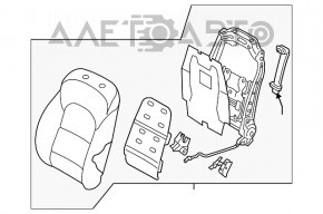 Водительское сидение Hyundai Tucson 16-18 без airbag, электрическое, подогрев, тряпка черная