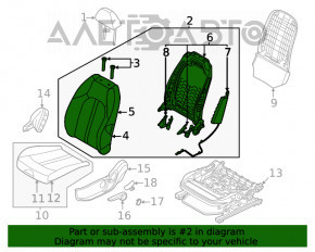 Водительское сидение Hyundai Sonata 20-22 без airbag, механическое, тряпка черная