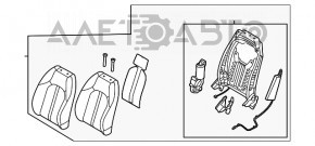 Водительское сидение Hyundai Sonata 20-22 без airbag, электрическое, подогрев, тряпка черная