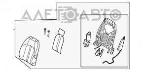 Водительское сидение Hyundai Sonata 20-22 с airbag, электрическое, подогрев, вентиляция, кожа черная