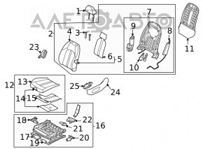 Scaun șofer Hyundai Sonata 20- piele electric gri cu ventilare.