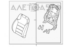 Scaunul șoferului Kia Sorento 16-17 fără airbag, material textil negru