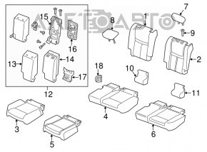 Rândul din spate al locurilor 2 pentru Nissan Rogue 14-20, material textil negru, tip 2, pentru curățare chimică