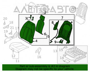 Scaunul pasagerului Hyundai Sonata 20 - material textil negru