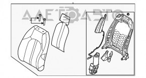 Scaun de pasager Hyundai Sonata 20 - combinație mecanică neagră/roșie