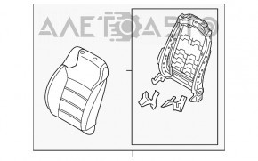 Пассажирское сидение Kia Sorento 16-17 без airbag, тряпка черн