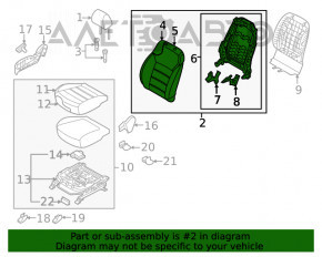 Scaun de pasager Kia Sorento 16-17 fără airbag, manual, din material textil, gri închis, necesită curățare chimică.