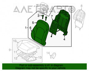 Scaun de pasager Hyundai Santa FE Sport 17-18, fara airbag, material textil bej