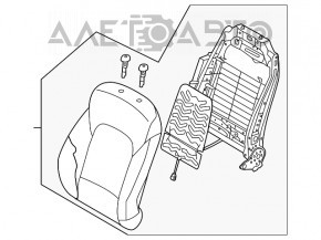 Scaun de pasager Hyundai Santa FE Sport 17-18 restilizat, cu airbag, piele bej, incalzit