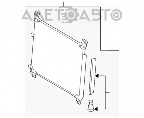 Radiatorul condensatorului de aer condiționat pentru Lexus RX350 16-22, nou, neoriginal.