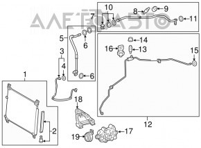 Radiatorul condensatorului de aer condiționat pentru Lexus RX350 16-22, nou, neoriginal.