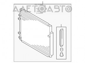 Radiatorul condensatorului de aer condiționat pentru Lexus RX400h 06-09 cu suporturi, zdrobit.