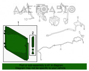 Радиатор кондиционера конденсер Toyota Highlander 11-13 hybrid