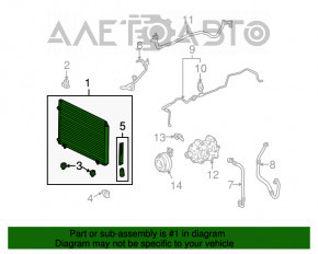 Radiatorul condensatorului de aer condiționat pentru Lexus RX350 10-15