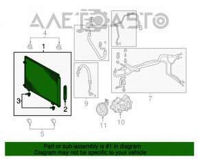 Radiatorul condensatorului de aer condiționat Toyota Sienna 11-16 3.5